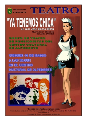 Imagen de la noticia “Ya tenemos chica”, el viernes 16 de marzo en el Centro Cultural