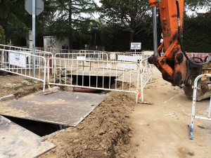 Calle cortada por obras