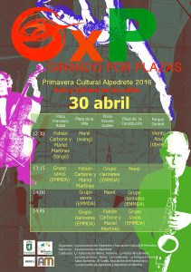 Cartel de Girando por plazas con la programación del 30 de abril