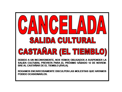 Imagen de la noticia Cancelada la salida familiar al Castañar de El Tiemblo