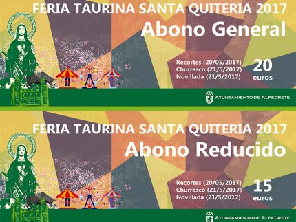 Imagen de la noticia A la venta los abonos de Feria Taurina Santa Quiteria 2017