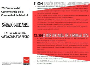 Imagen de la noticia 20ª Semana del Cortometraje de la Comunidad de Madrid