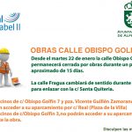 Imagen de la noticia El martes 22 de enero comienzan las obras en la calle Obispo Golfín