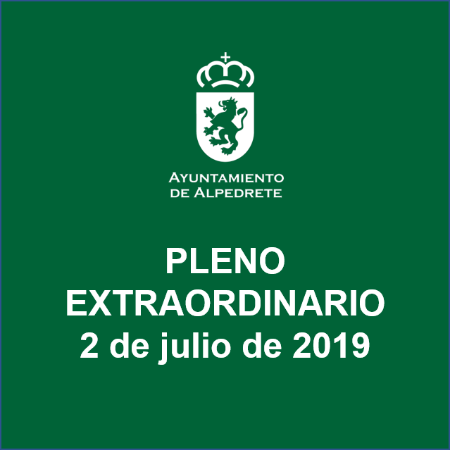 Imagen de la noticia Convocatoria Pleno extraordinario de julio 2019