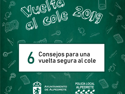 Imagen vuelta al cole con logo de ayuntamiento y policía local