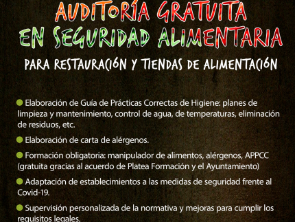 Imagen de la noticia Auditoria gratuita en seguridad alimentaria para hosteleros y tiendas de alimentación