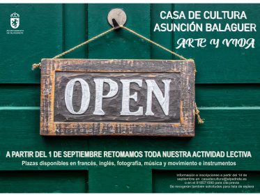 La Casa de Cultura Asunción Balaguer reinicia sus clases el 1 de septiembre Imagen de la noticia La Casa de Cultura Asunción Balaguer reinicia sus clases el 1 de septiembre