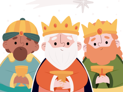 Imagen que muestra a los tres Reyes Magos de Oriente