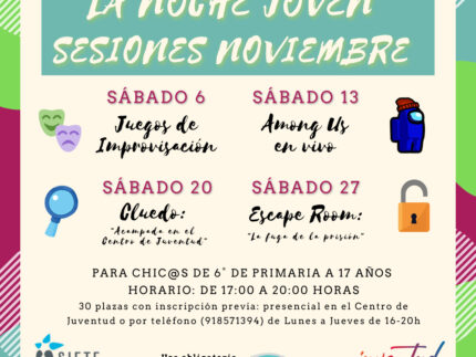 Imagen de la noticia Actividades de la noche joven para el mes de noviembre