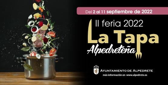 Inscribe tu comercio en la II Feria de la Tapa Alpedreteña 2022 Imagen de la noticia Inscribe tu comercio en la II Feria de la Tapa Alpedreteña 2022
