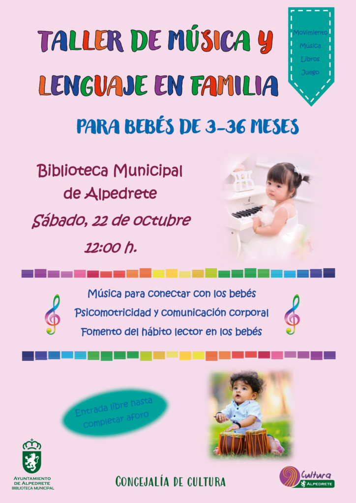 Cartel taller lenguaje musical en familia