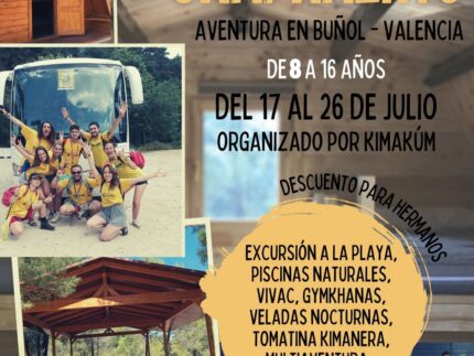 Imagen de la noticia Campamento de verano en Buñol (Valencia) del 17 al 26 de julio