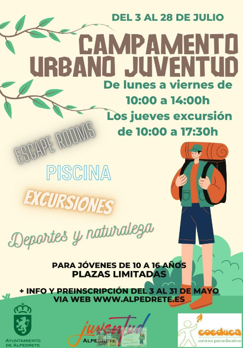 Imagen de la noticia Campamento urbano de Juventud del 3 al 28 de julio