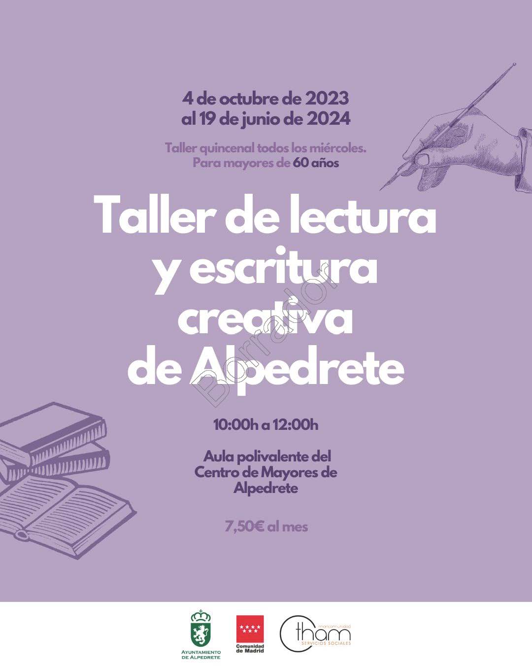 Imagen de la noticia Taller para mayores: “Lectura y escritura creativa”