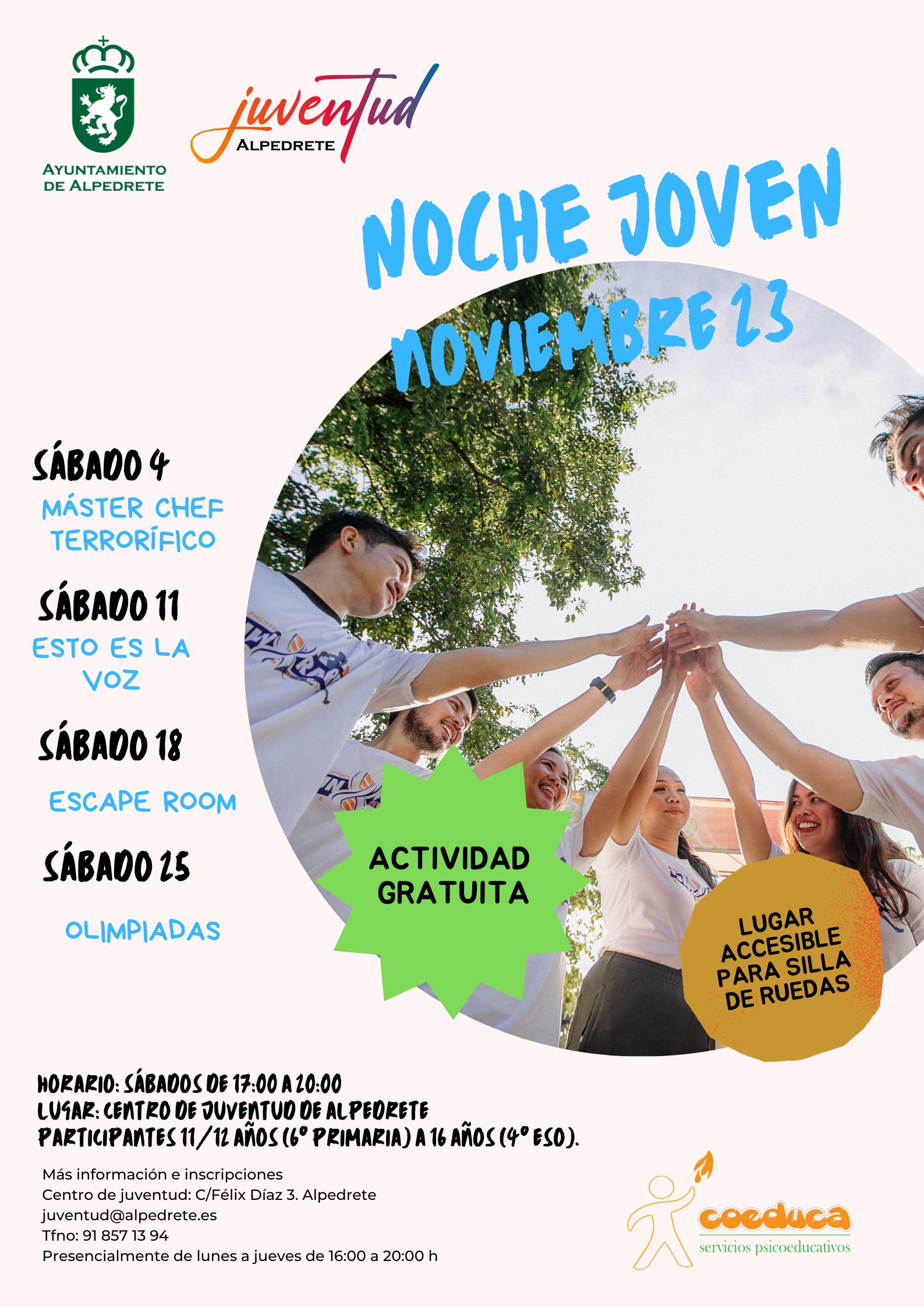 Imagen de la noticia Actividades de la Noche Joven para el mes de noviembre