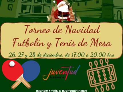 Imagen de la noticia Torneo de Navidad de tenis de mesa y futbolín