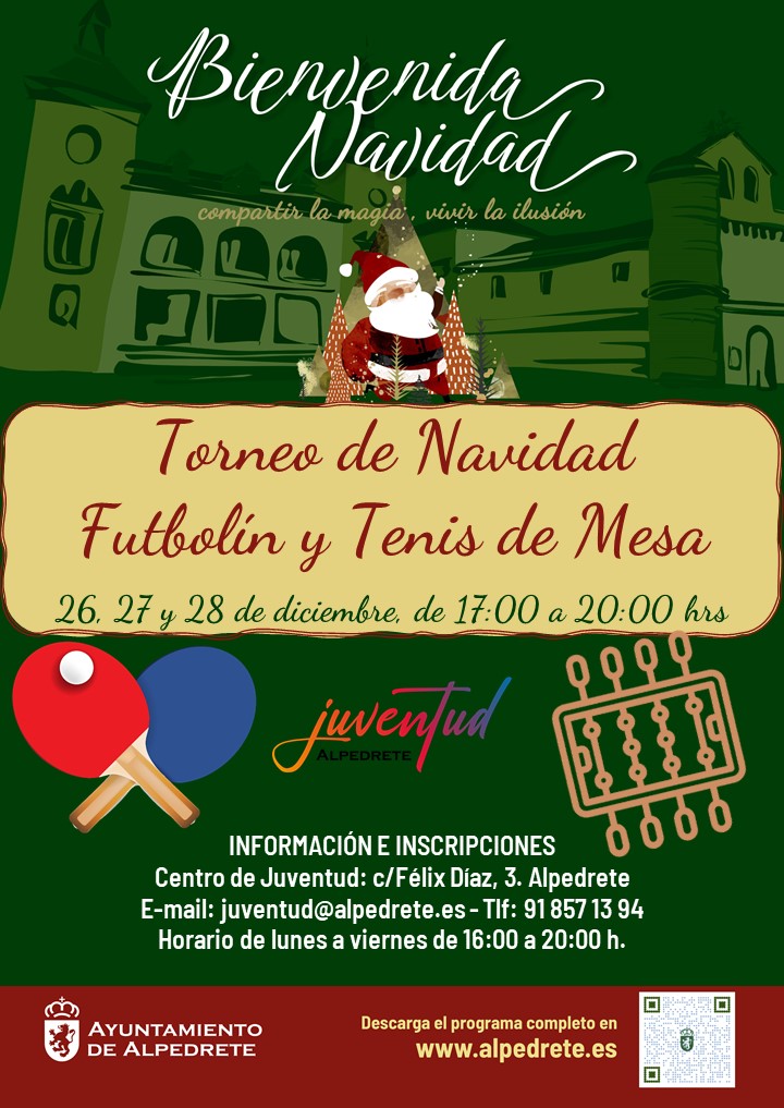 Imagen de la noticia Torneo de Navidad de tenis de mesa y futbolín