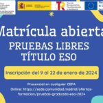 Matricúlate para las pruebas libres para obtener el Título de la ESO. Alpedrete ayuntamiento