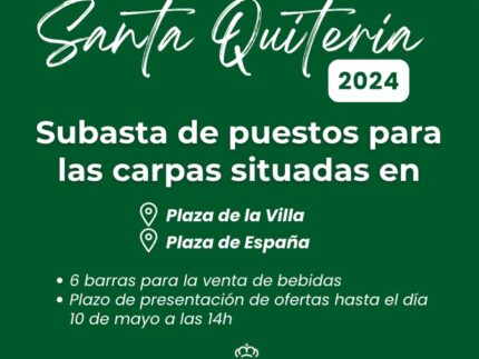 Imagen de la noticia Subasta de barras para las carpas de Santa Quiteria