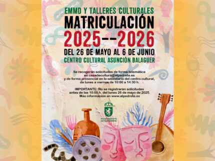 Imagen de la noticia Periodo de matriculación 2025-2026 en la EMMD y talleres culturales
