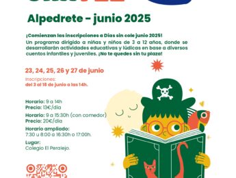 Vuelven los Días sin Cole los días 23, 24, 25, 26 y 27 de junio de 2025 Imagen de la noticia Vuelven los Días sin Cole los días 23, 24, 25, 26 y 27 de junio de 2025