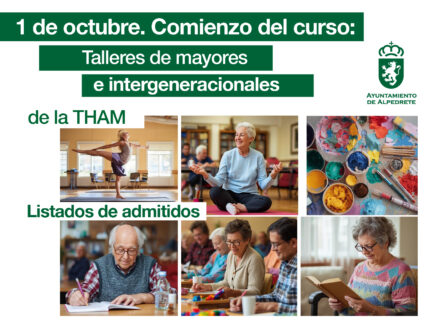 Imagen de la noticia Comienzo del curso 2025-26: talleres de mayores e intergeneracionales de la THAM. Listados