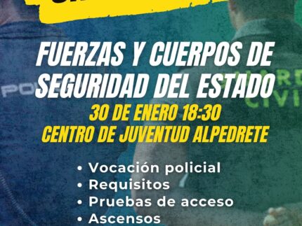 Cartel charla fuerzas de seguridad web