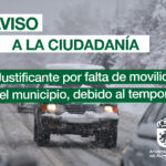 Imagen de la noticia Justificante por falta de movilidad en el municipio, debido al temporal
