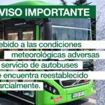 Imagen de la noticia Servicio de autobuses: restablecido parcialmente por las condiciones meteorológicas adversas