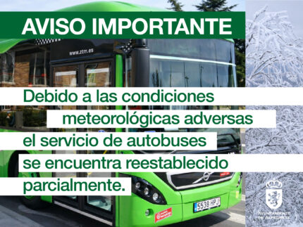 Imagen de la noticia Servicio de autobuses: restablecido parcialmente por las condiciones meteorológicas adversas