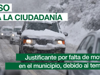 Imagen de la noticia Justificante por falta de movilidad en el municipio, debido al temporal