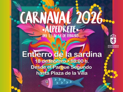 Imagen de la noticia Alpedrete despide el carnaval con el entierro de la sardina, pasacalles, espectáculo de fuego y sardinada