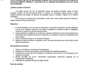 Imagen de la noticia Bonificación en el IBI. Instalaciones de aprovechamiento de la energía solar