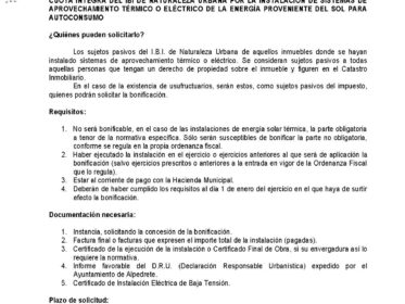 Imagen de la noticia Bonificación en el IBI. Instalaciones de aprovechamiento de la energía solar