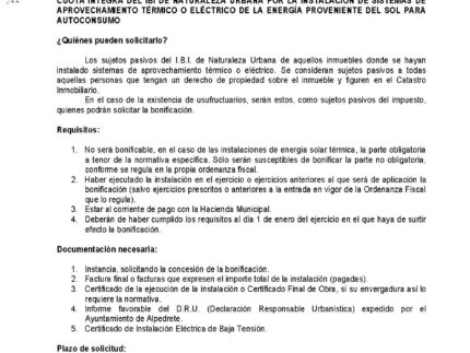Imagen de la noticia Bonificación en el IBI. Instalaciones de aprovechamiento de la energía solar