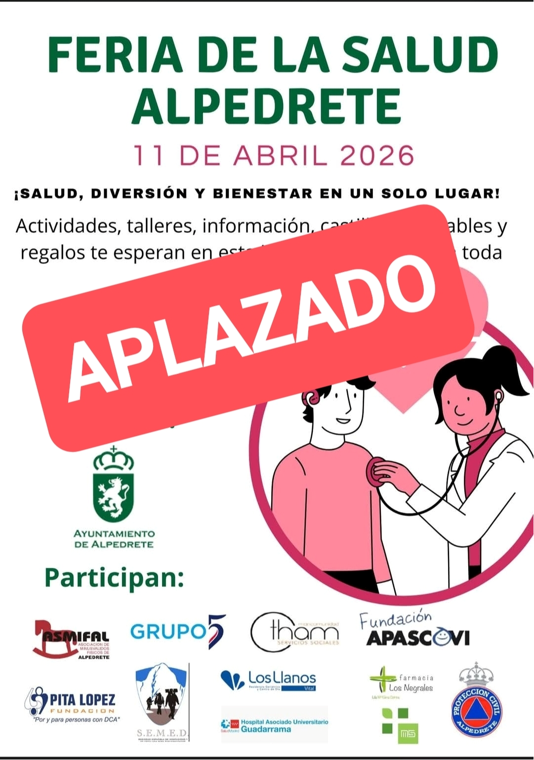 Imagen de la noticia Feria de la salud ¡Aplazado!