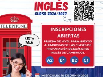 Pruebas de nivel de inglés para el curso 2026/27 en el Centro de Juventud Imagen de la noticia Pruebas de nivel de inglés para el curso 2026/27 en el Centro de Juventud