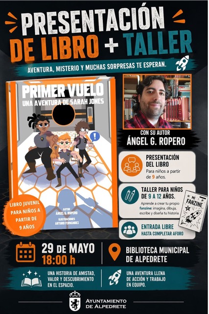 Primer vuelo, una aventura de Sarah Jones. Presentación del libro más taller. Imagen de la noticia Primer vuelo, una aventura de Sarah Jones. Presentación del libro más taller.