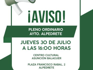 Pleno ordinario 30 julio 2026 Imagen de la noticia Pleno ordinario 30 julio 2026