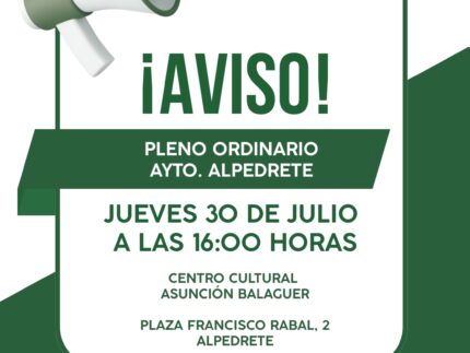 Imagen de la noticia Pleno ordinario 30 julio 2026